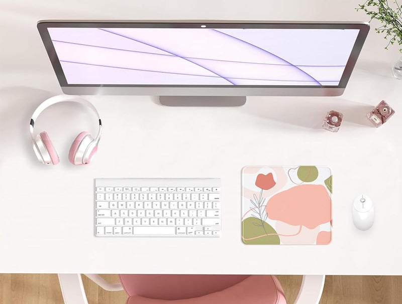 eulps Mouse Pad with Stitched Edge, Multiple Patterns Computer Mouse Pads with Non-Slip Rubber Base, Washable Cloth Mousepad, for Gaming, Laptop, PC (Rose Bloom) - Image 2